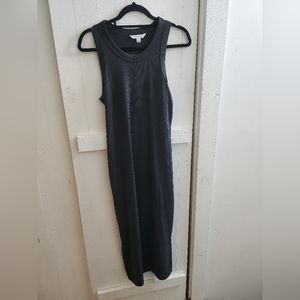 Black ribbed maxi with slit